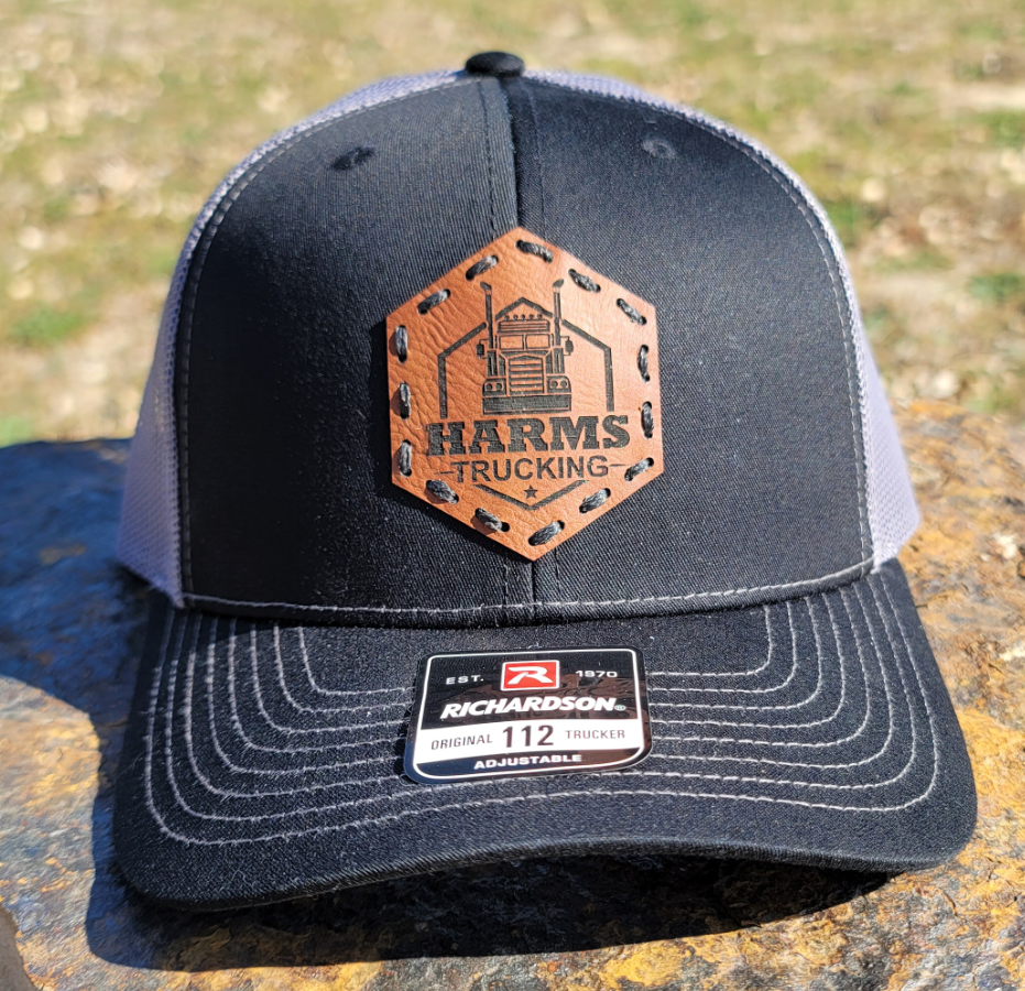 Richardson 112 Trucker Custom Leather Patch Hat with YOUR LOGO